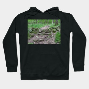 Old Stonewall on a Hiking Trail Photographic Image Hoodie